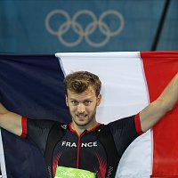 Christophe Lemaitre, médaille de bronze sur 200 m à Rio 2016.