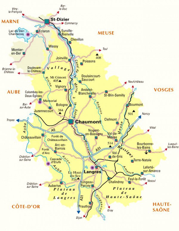 Carte de la Haute-Marne